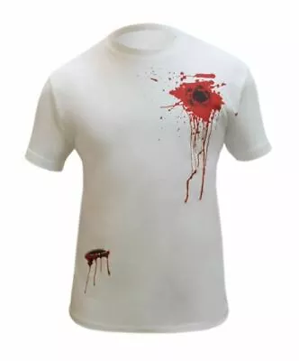 Buy New Unisex Blood Splatter Scar White T-Shirt - Halloween Party Tees Top • 8.99£