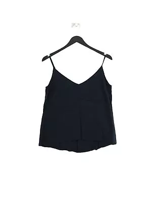 Buy Witchery Women's T-Shirt UK 10 Blue 100% Viscose Sleeveless V-Neck Basic • 8£