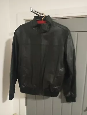 Buy Blue Harbour Marks & Spencer Black Leather Jacket Size Medium (38”-40”) • 29.99£
