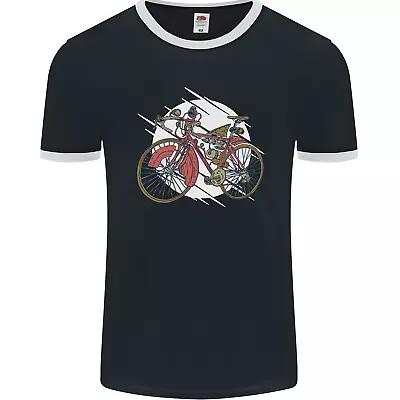 Buy Cycling Steampunk Bicycle Bike Cyclist Mens Ringer T-Shirt FotL • 11.99£