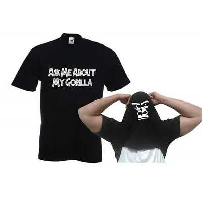 Buy Ask Me About My Gorilla Flip Men's T-Shirt - Retro Cool Funny Monkey Tee T Shirt • 12.99£