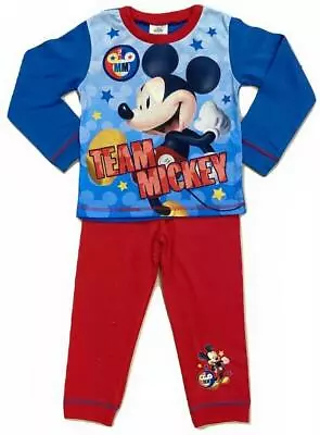 Buy Boys Disney Mickey Mouse Pyjamas Pyjama Team Mickey Pjs Age 1- 5 Years • 6.95£