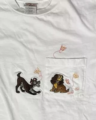 Buy Vintage Disney Store LADY And The TRAMP Embroidered Shirt NWOT Small • 37.89£