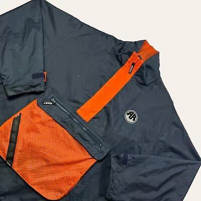 Buy Windbreaker Jacket Mens XL1/4 Zip Navy Rooky Retro 00s Pullover Pouch Pocket • 12.99£