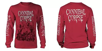 Buy Cannibal Corpse - Pile Of Skulls 2018 (Red) (NEW MENS LONG SLEEVE SHIRT ) • 27.08£