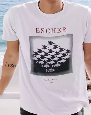 Buy Escher T Shirt | Sky And Water | Art T Shirt | Unisex Premium Cotton • 12.95£