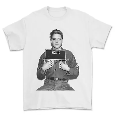 Buy Elvis Presley Mugshot T-Shirt Army Portrait- Unisex Tshirt Gift. • 13.99£