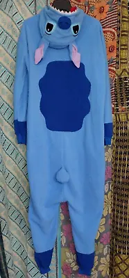 Buy Adult Lilo & Stitch Blue Costume Body Suit Pajamas XL 46chest Washed Never Worn • 14.17£