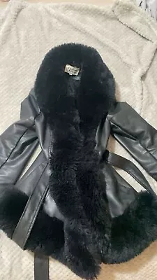 Buy Ladies Leather And Faux Fur Jacket • 25£