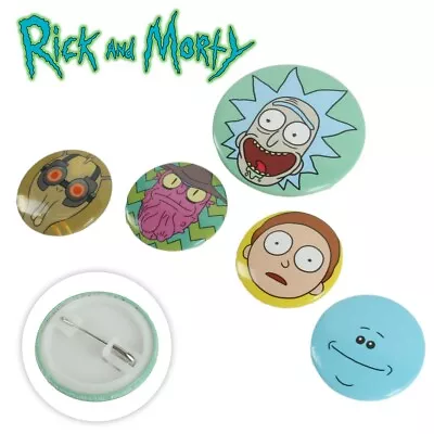 Buy 25/38mm RICK & MORTY HEADS BADGE PACK Rucksack Bag Hat Pins Official Merch NEW • 4.74£