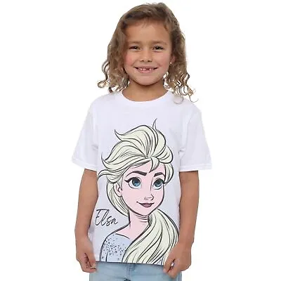 Buy Disney Girls T-Shirt Frozen Elsa Oversized Graphic Top Tee 3-8 Years Official • 11.99£