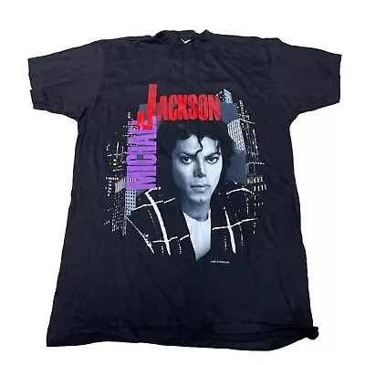 Buy Vintage Michael Jackson T-shirt Small Single Stitch 1988 Black Short Sleeve  • 25£