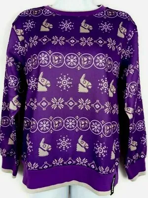 Buy Fortnite Unisex Ugly Llama Christmas Sweater Purple Sz 8 To 18-20 & XL MSRP $37 • 16£