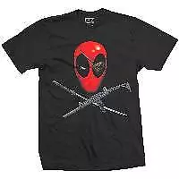 Buy Marvel Comics Deadpool Crossbones T Shirt Black Cotton Mens Small • 9.95£