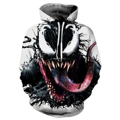 Buy Venom Hoodie 3D Print Sweatshirt Hooded Pullover Coat Men Casual Jacket Sweater  • 30£