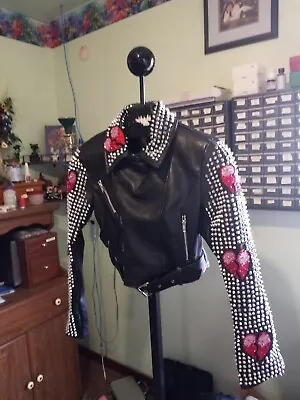 Buy Azalea Wang Studded Small Ladies Jacket Hearts, Fake Leather Preowned Excellent • 52.10£
