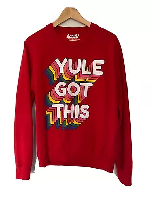 Buy BATCH1 Red Christmas Jumper “Yule Got This” UK Size S • 28£