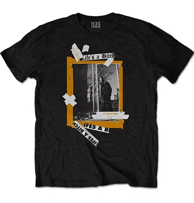 Buy Nas Lifes A Bitch Black T-Shirt OFFICIAL • 16.59£