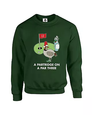Buy A Partridge On A Par Three Funny Christmas Jumper Xmas Sweatshirt Golf (New) • 19.95£