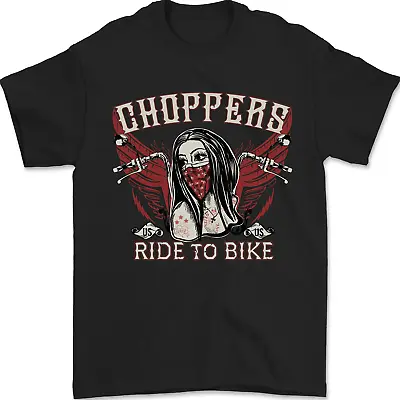 Buy Choppers Ride To Bike Outlaw Biker Motorcycle Mens T-Shirt 100% Cotton • 7.99£