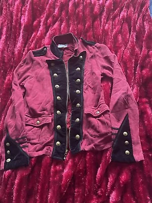 Buy Ralph Lauren Denim Supply Military Jacket Blazer L Red Jersey Cotton Velvet 458 • 49.99£