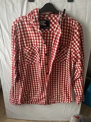 Buy CRIMINAL DAMAGE Fleece Red White Check Shirt Hoodies Lined Fitted, Size XL • 25£