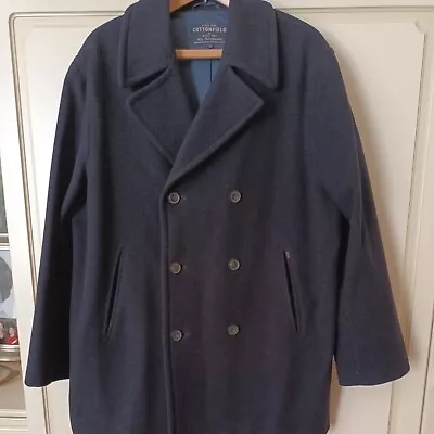 Buy Men's Navy Wool Double Breasted Pea Coat Danishcottonfield By Carli Gry Size 54  • 15£