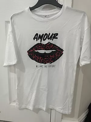 Buy Women’s White Amour T-shirt Size 10 • 4£
