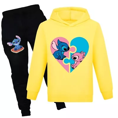 Buy Kids Boys Girls Stitch Angel Christmas Hooded JumperSweatshirt Outfit Tracksuit* • 13.99£