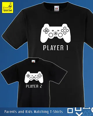 Buy Player 1 & 2 Gaming T-Shirts Playstation Controller PS4 Matching Birthday Gift • 13.99£