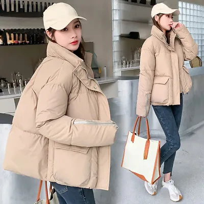 Buy Ladies Jacket Padded Coat Zip Stand-up Collar Thick Outdoor Warm Casual Novelty • 37.85£