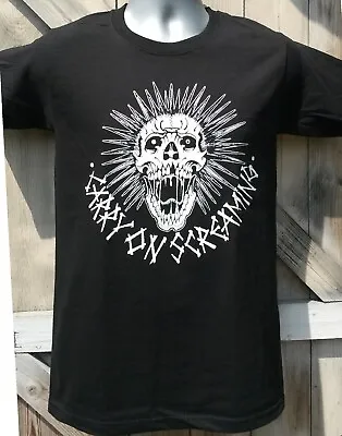 Buy CARRY ON SCREAMING SKULL T-SHIRT Punk Rock Metal Horror Tattoo Bike Zombie Skate • 18.99£