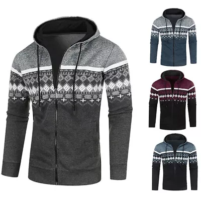 Buy Mens  Warm Fleece Lined Hooded Hoodie Winter Zip Up Coat-Jacket Sweatshirt • 11.35£