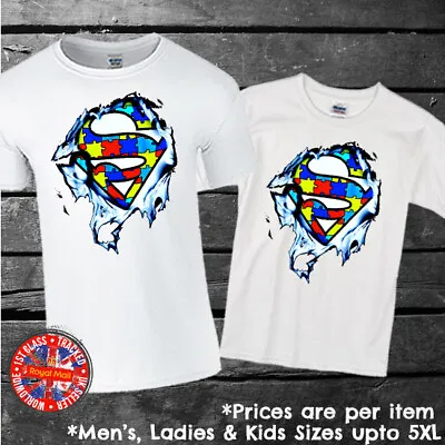 Buy Superman Autism T-shirt Mens Ladies Kids Gift Marvel DC Awareness • 9.99£