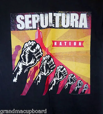 Buy 2001 SEPULTURA NATION T-Shirt Adult Large Roadrunner Records Brazilian Music • 54.05£