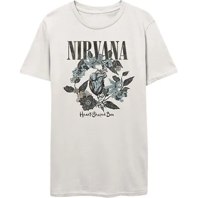 Buy Nirvana T Shirt Heart Shaped Box Officially Licensed Mens White Tee Rock Merch • 14.94£