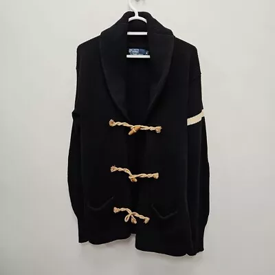 Buy Polo Ralph Vintage Nautical Fireman Toggle Knit Chunky Cardigan Jacket Medium • 49.99£