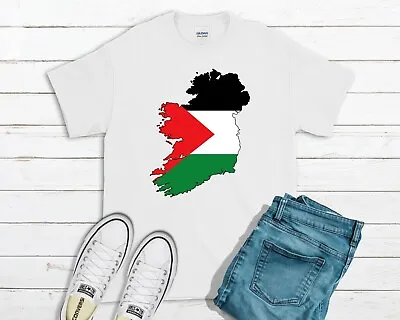 Buy Palestine Ireland Solidarity Map T-Shirt - Free Gaza Freedom Protest Tee Top • 11.99£