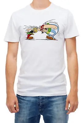 Buy Angry Asterix And Obelix Short Sleeve White Men's T Shirt K1003 • 9.69£