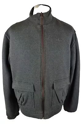 Buy FILA Grey Windcheater Jacket Size M/L Mens Full Zip Reversible Outdoors • 22.50£