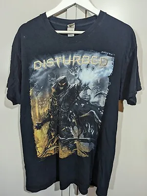 Buy Men’s Vintage Disturbed Immortalized 2010's Metal Graphic Black Large T-Shirt • 19.99£
