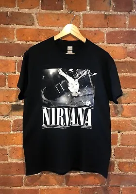 Buy NIRVANA Live T-Shirt (Grunge Retro Vintage) Unisex Ladies Mens (Black) • 8.99£