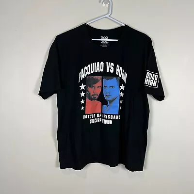 Buy Jeff Horn V Manny Pacquiao Rare Black Promo Boxing Tee T Shirt Men's 2XL XXL • 9.42£