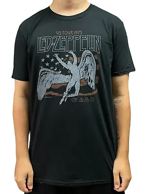 Buy Led Zeppelin US 1975 Tour Flag Unisex Official T Shirt Various Sizes NEW • 13.59£