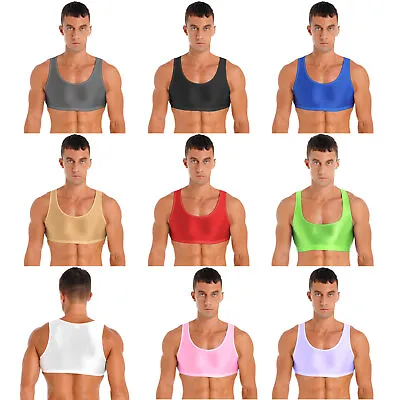 Buy UK Mens Sleeveless Muscle Half T-Shirts Tank Crop Top Fitness Gym Sports Vests • 9.79£