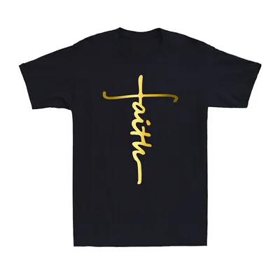Buy Faith Cross Christian Shirt Christianity Faith Religious Vintage Men's T-Shirt • 13.99£