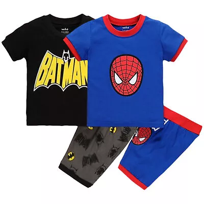 Buy Summer Spiderman Batman Kids Boys Toddler T-Shirts + Shorts Short Sleeve Outfits • 11.16£