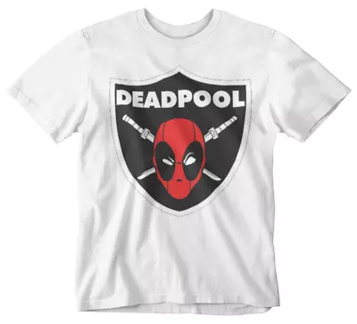 Buy Deadpool T-Shirt Shield Logo Merc Mouth Tee Retro Movie Film Face Super  • 5.99£