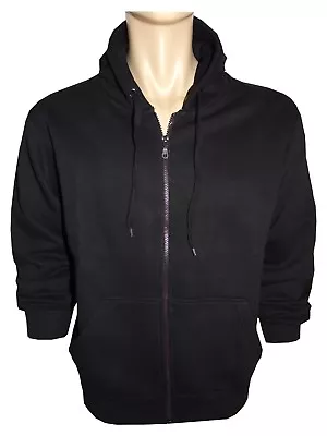 Buy New Men’s Plain Fleece Hoodie Polycotton Full Zip Hooded Sweatshirt Jumper Tops • 9.99£