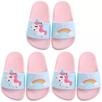 Buy 3pcs Cartoon Pattern Slipper Anti Children Slippers For Boy Girl (Pink • 21.37£